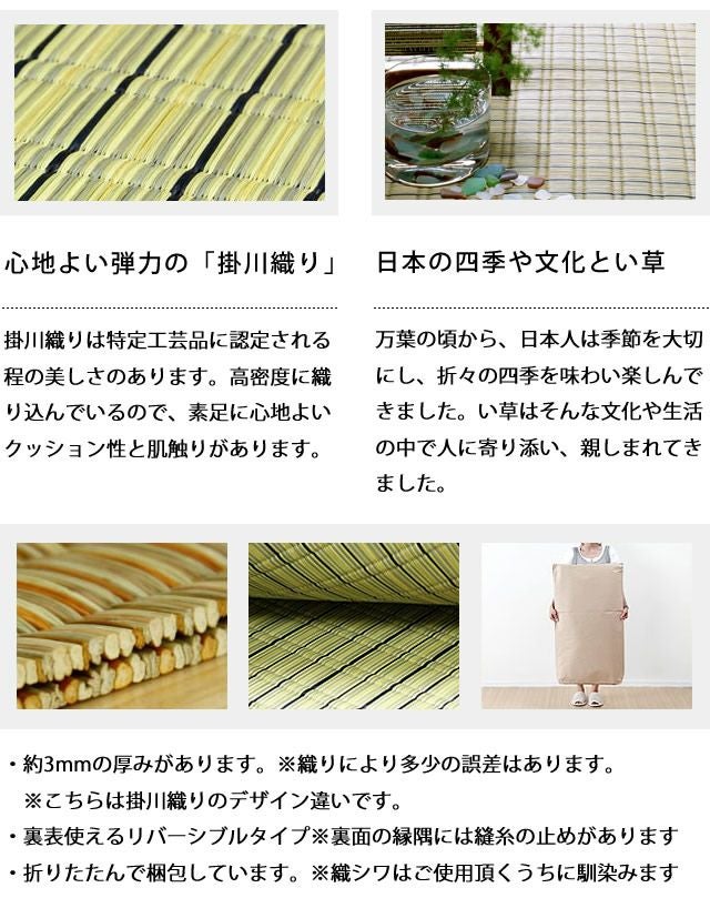 イ草100% 江戸間6帖 い草上敷き 畳カーペットござ 日本加工 江戸間6畳 261×352cm 嵯峨野