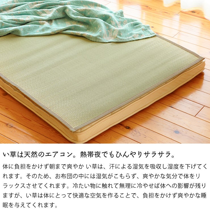 熱帯夜でもひんやりサラサラな純国産い草ござ