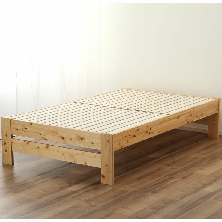 国産ひのきのヘッドレスすのこベッドシングルベッ すのこベッド