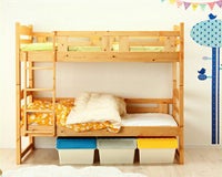 はしご固定式ですっきりな見た目の二段ベッド_詳細01