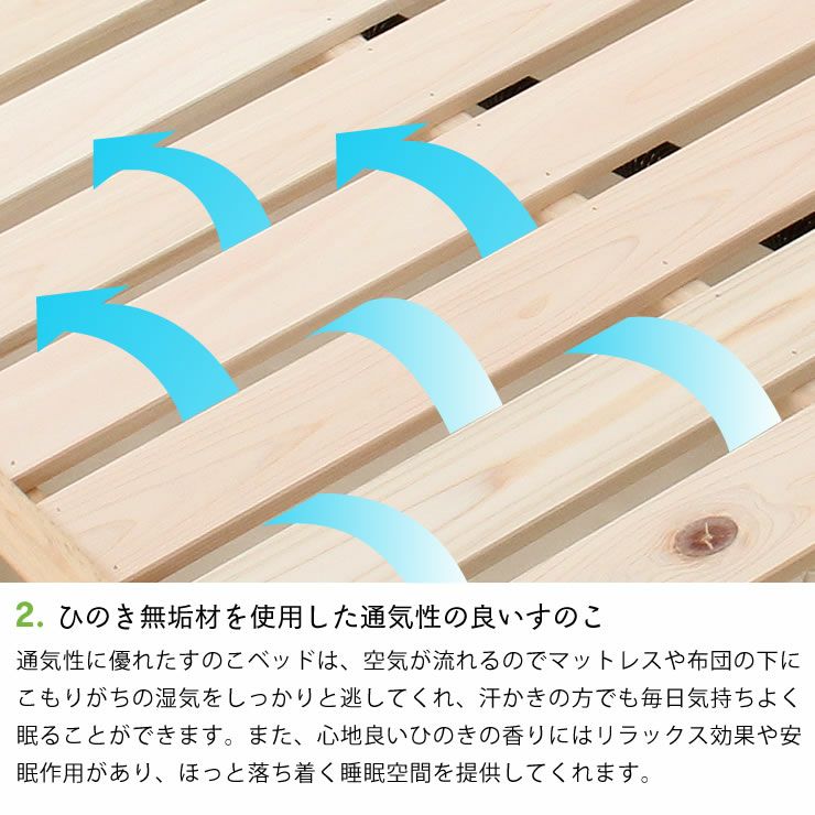 出し入れ簡単！折り畳みが驚くほど軽くてスムーズ すのこベッド