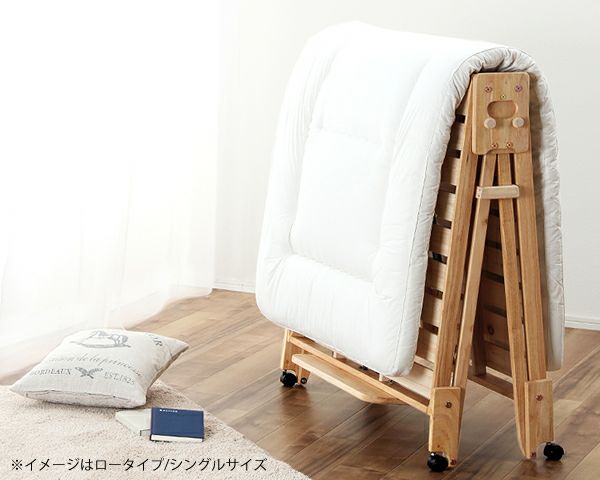 (送料無料)通気性抜群！折りたたみ式すのこベッド【-Aile-エール】 出し入れ簡単！折り畳みが驚くほど軽くてスムーズ すのこベッド