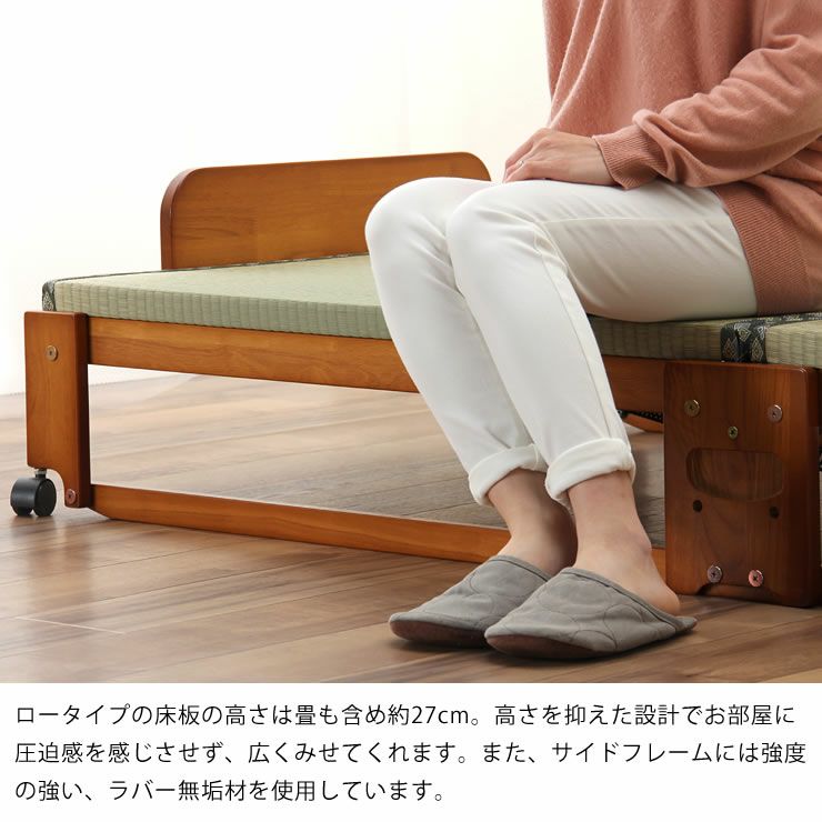 出し入れ簡単！折り畳みが驚くほど軽くてスムーズな木製折 畳ベッド