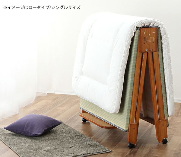 出し入れ簡単！折り畳みが驚くほど軽くてスムーズな木製折 畳ベッド