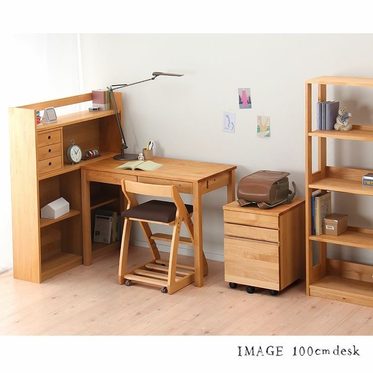 杉工場　木製シンプルデスク(サイドワゴン別売) シンプルで自分流に使えるワゴン 杉工場 レグシ ワゴン・上棚｜ワゴン