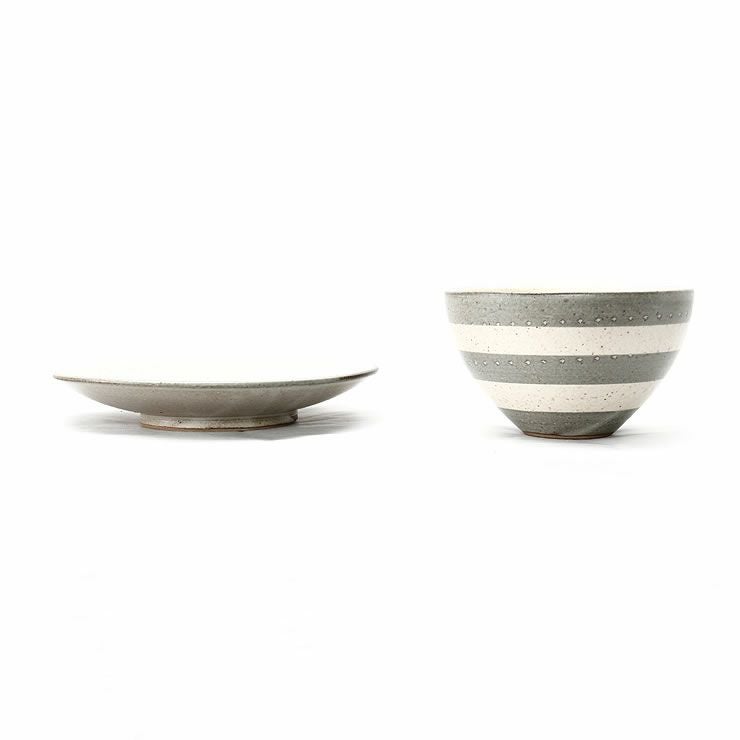 鶴見窯（つるみがま）小石原焼き カフェオレボウル+平皿セ 陶芸・作家