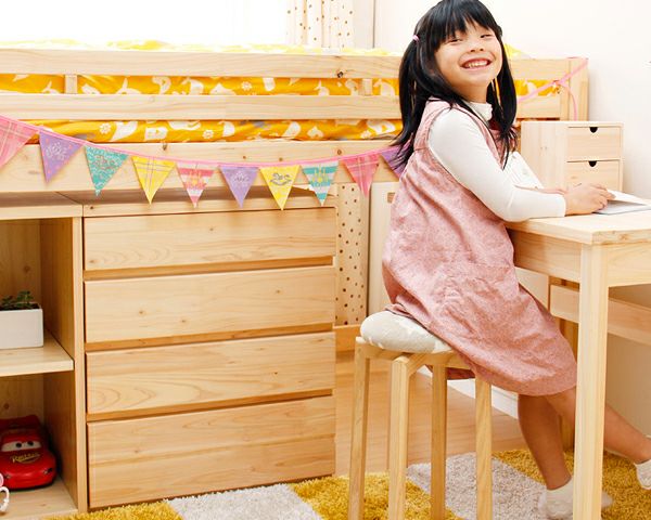 子供部屋にぴったり！ひのきのチェスト（4段） チェスト・タンス