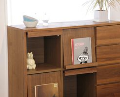 シンプルで上質な色合いの木製マガジンラック･本棚 143cm_詳細02