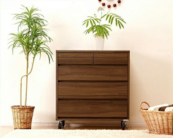 高級茶タンス　天然木　横幅上87㎝　下89㎝　奥行30㎝　高さ108㎝ チェスト 完成品 木製 ハイチェスト 幅80 6段 タンス 北欧 たんす