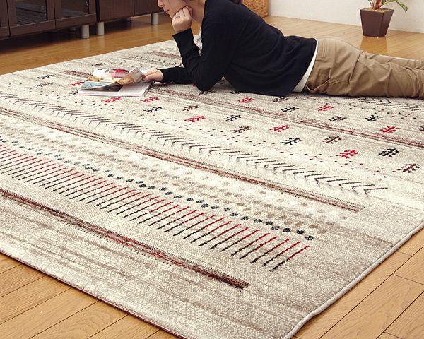 ふっかり！ウィルトン織 ギャッベ 高密度 ラグ 150×225cm-93001 Amazon.co.jp: ふっかり!ウィルトン織 ギャッベ 高密度 ラグ 150×225cm