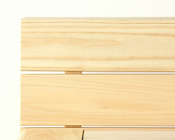 木目の美しい宮付きひのき材の木製すのこベッド ダブルサイズフレームのみ_詳細02
