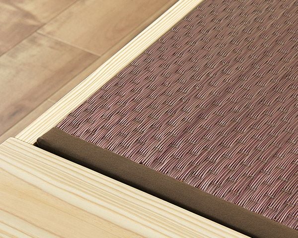 木目の美しい宮付き杉材の木製畳ベッド シングルサイズ_詳細03