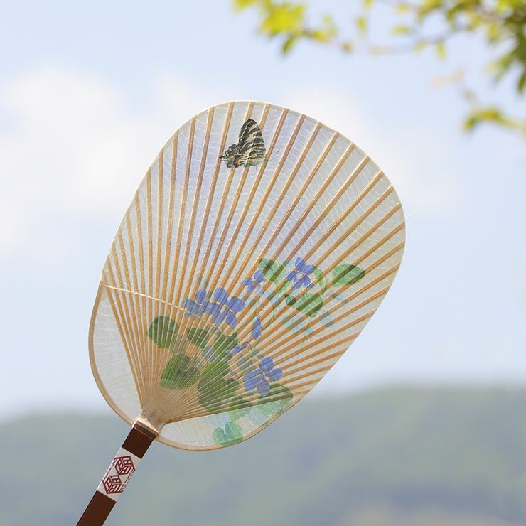 カミノシゴト（家田紙工）水うちわ 小判型（1枚）台座な 服飾小物