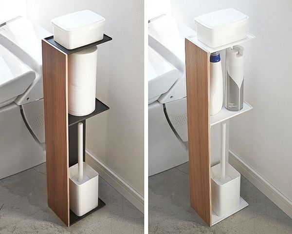 山崎実業スリムトイレラックrin（リン） で隠しておきたいトイレ用品も美しくスリムに収納