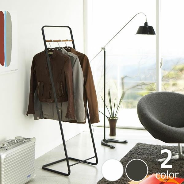 置き場所を選ばないL字型のシンプルなデザインの山崎実業コートハンガーtower（タワー） KD