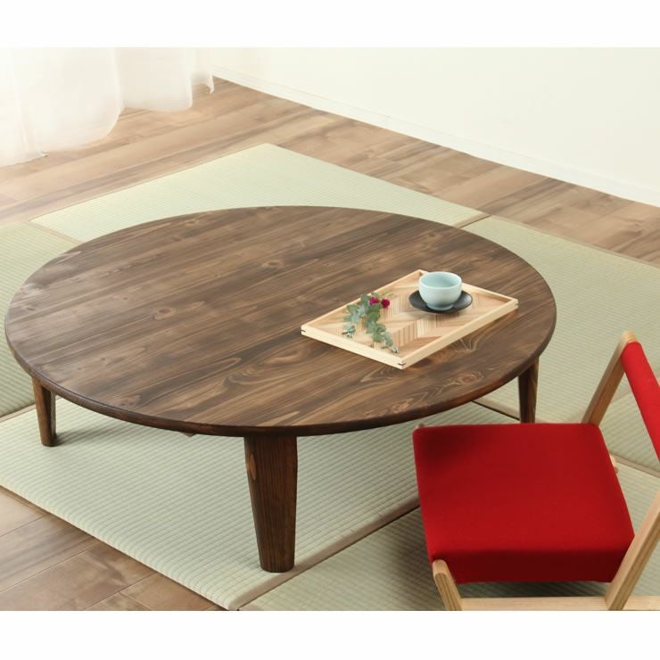 国産ひのき材を使用した 折りたたみ式ちゃぶ台105cm ちゃぶ台