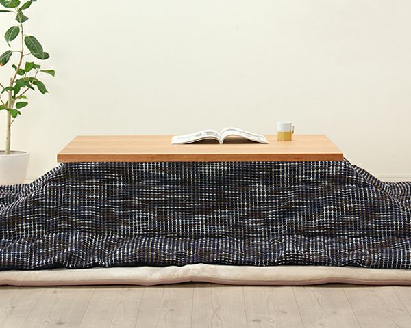 木製こたつ長方形120×75cm（ブラックチェリ こたつセット｜こたつ布団