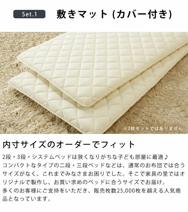 二段ベッド専用ぴったりサイズの敷きマット