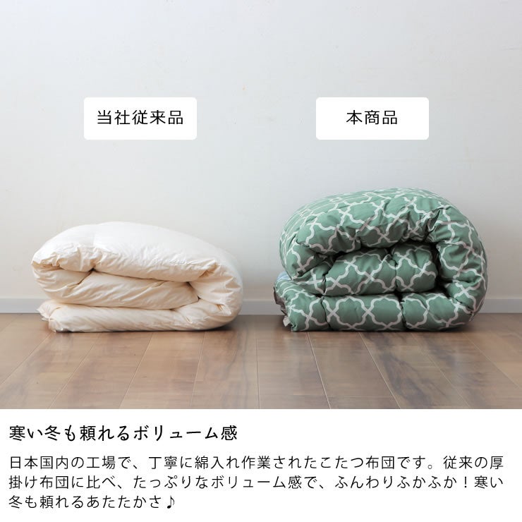 寒い冬も頼れるボリューム感のこたつかけ布団