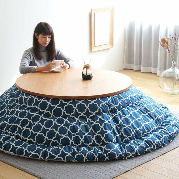 オリジナルモロッカン柄 こたつ掛け布団（円形 75～120cm用）｜こたつ