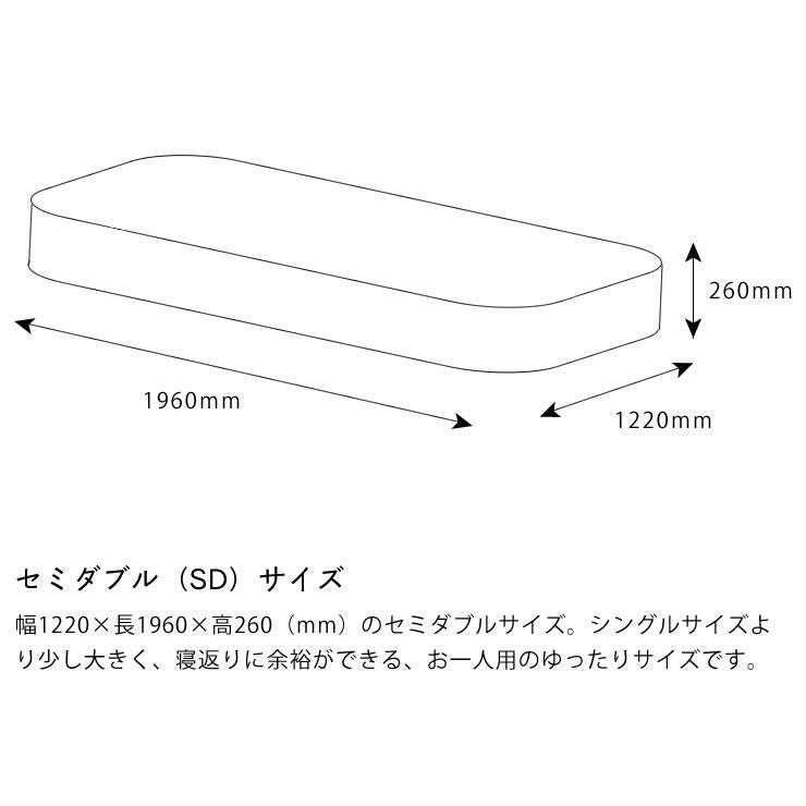 サータ（Serta）ポスチャーノーマルポケットコイルマットレス（ノーマルタイプ）SD セミダブルサイズ（3ゾーン：交互配列）_詳細14