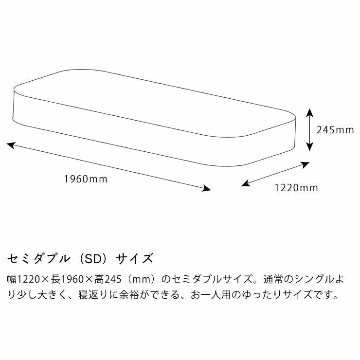 サータ（Serta）ペディック62 ノーマル F1Pポケットコイルマットレス（ノーマルタイプ）SD セミダブルサイズ（3ゾーン：並行配列）_詳細14