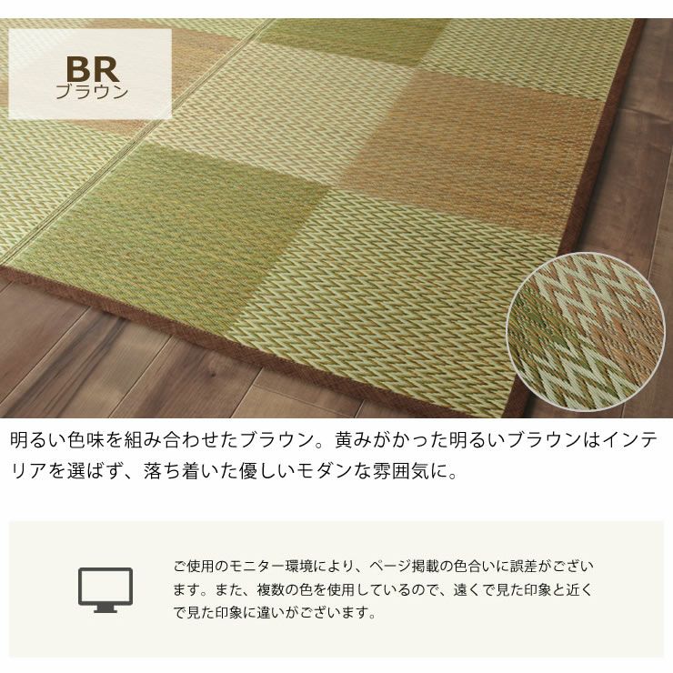 明るい色味を組み合わせたブラウンのい草カーペット