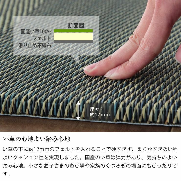 弾力があり、気持ちのよい踏み心地の琉球畳