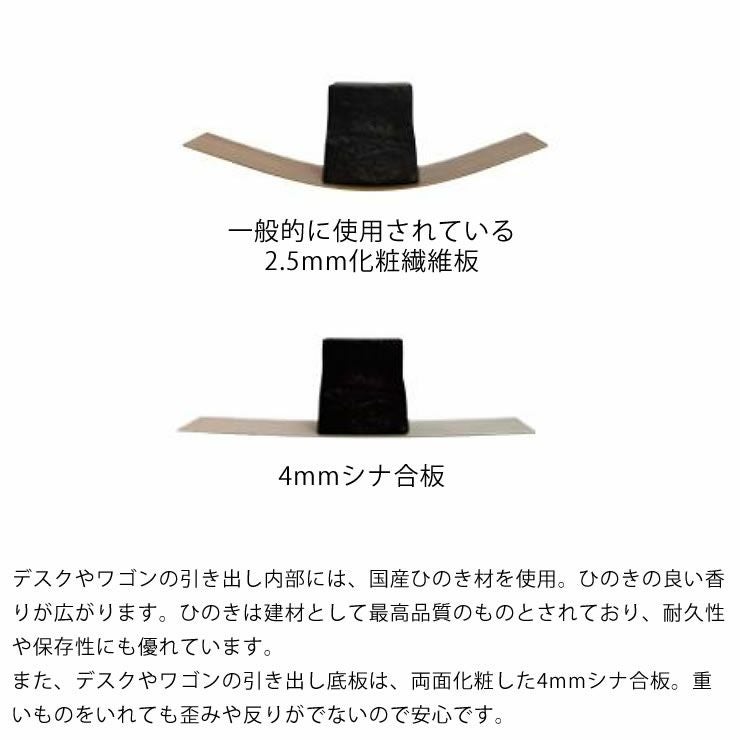 素材の良さを引き立たせるシンプルデザインの小棚 ワゴン・上棚