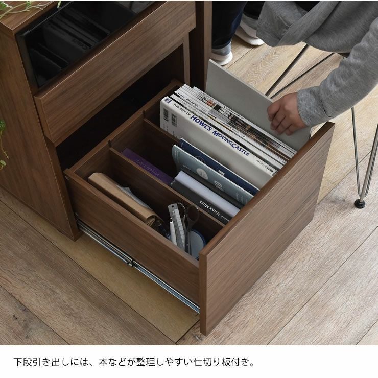 「鏡面×木目」サイドチェスト40cm幅_詳細09