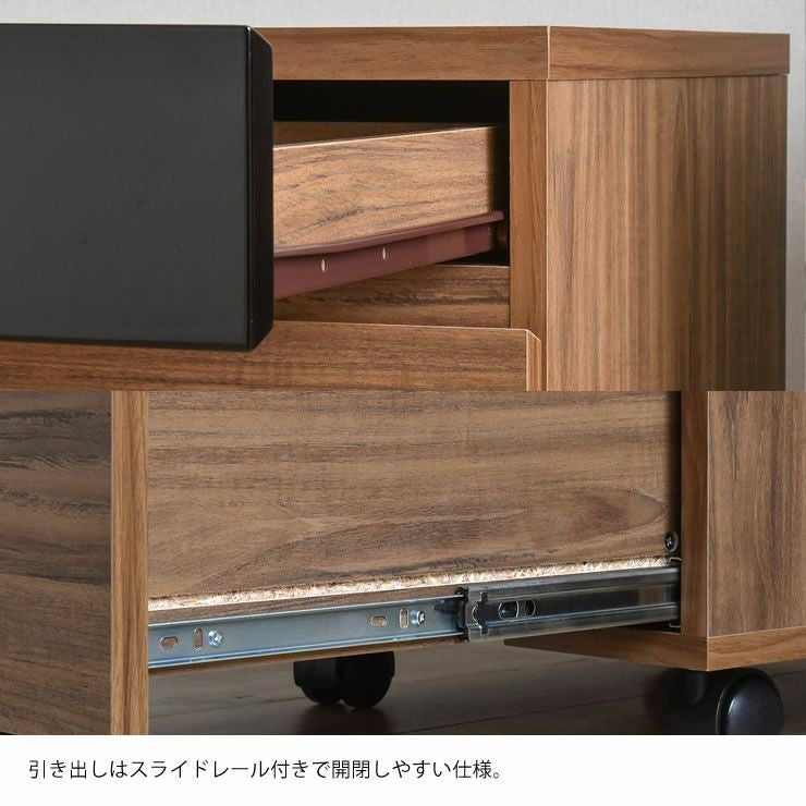 「鏡面×木目」サイドチェスト40cm幅_詳細10