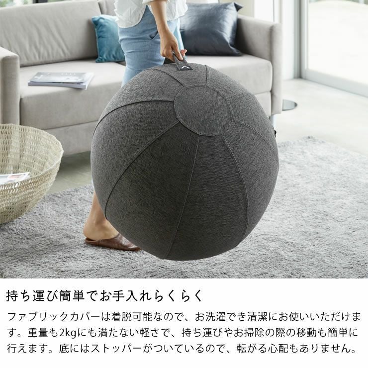 持ち運び簡単でお手入れらくらくな山崎実業 vivora（ビボラ）シーティングボール　ルーノ　シュニールシリーズ ファブリックカバー