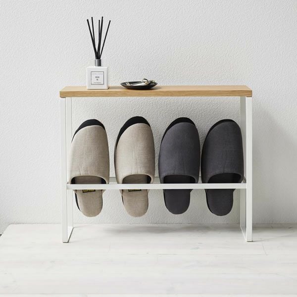 山崎実業天板付きスリッパラック TOWER（タワー）はシンプルなデザインでどんなインテリアにも馴染みます