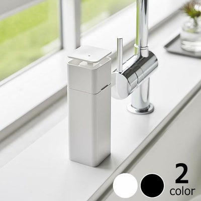 片手で押すだけでスポンジに直接洗剤が付く便利な山崎実業片手で出せるディスペンサー　tower（タワー）