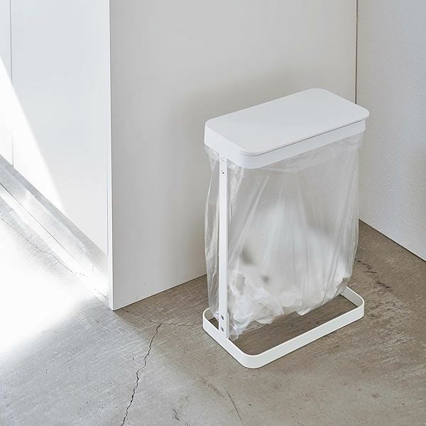 洗面台の下や横で使えるスリムで便利な簡易ゴミ箱!山崎実業ゴミ袋ホルダー luce（ルーチェ） スリム
