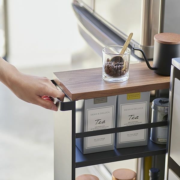 ハンドル付きだからラクラク移動！山崎実業ハンドル付きスリムワゴン　tower（タワー）