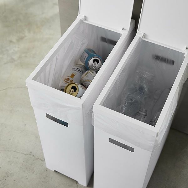生ゴミ・プラスチックゴミなどの分別に!山崎実業スリム蓋付きゴミ箱　tower（タワー）　2個組
