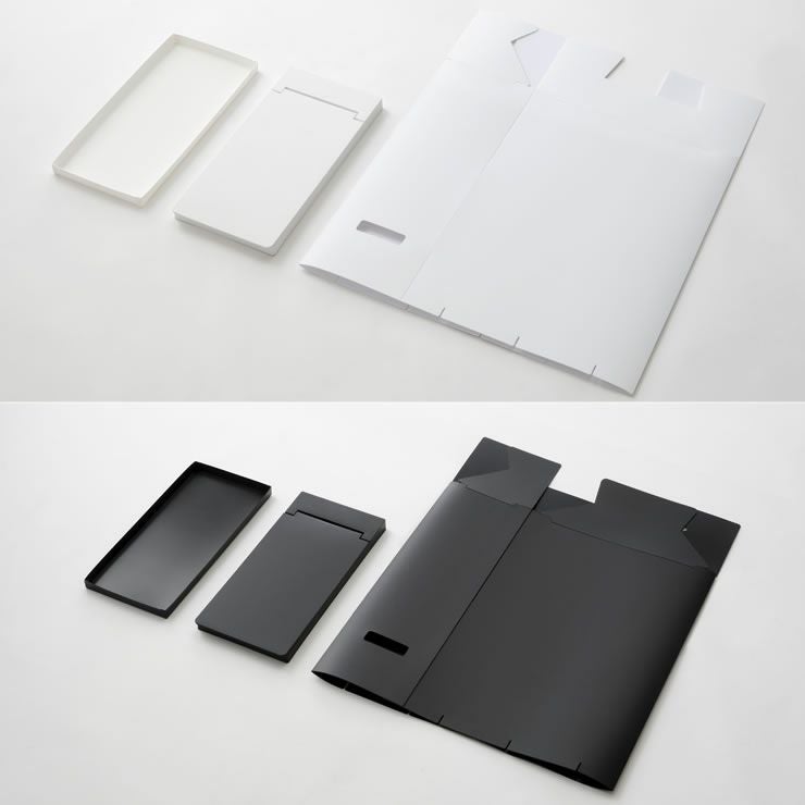 山崎実業スリム蓋付きゴミ箱　tower（タワー）　2個組は折りたたんで薄く持ち運べるのでアウトドアにも便利