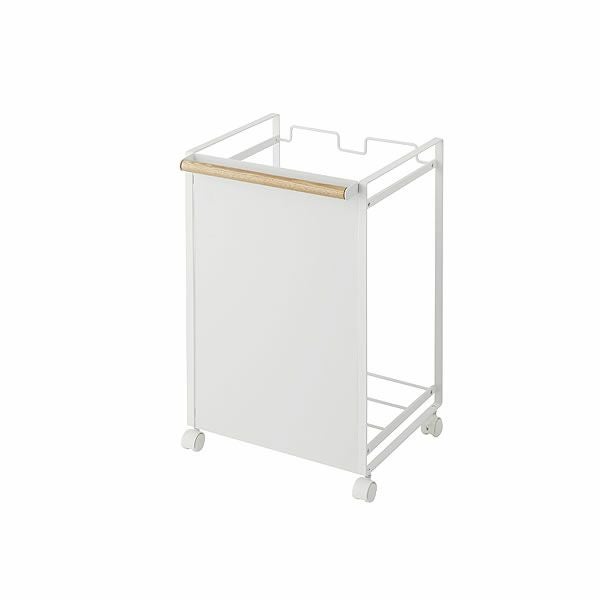 山崎実業目隠し分別ダストワゴン　tosca（トスカ）　2分別は一面のみの目隠しなので圧迫感がなく袋の付け外しも楽に行えます