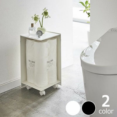 最大12ロールのトイレットペーパーに対応!山崎実業袋ごとトイレットペーパーストッカー　tower（タワー）　12ロール