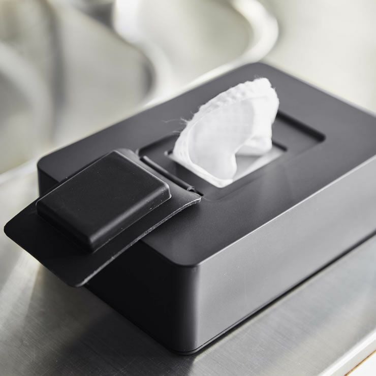 シリコーン蓋付き山崎実業マグネットウェットシートホルダー　tower（タワー）