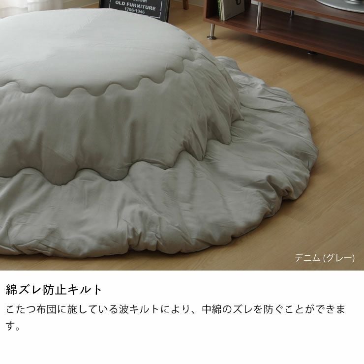 こたつ布団 厚掛け単品直径225cm「円形100～110cm」用_詳細09