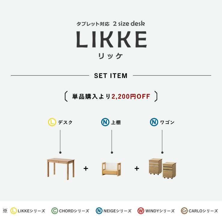 学習机・学習デスク3点セット（デスク＋上棚＋ワゴン）