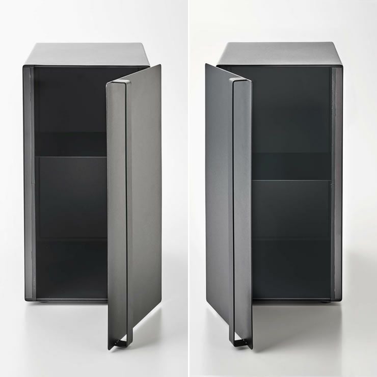 山崎実業ブレッドケース tower（タワー） スリムは置く場所や利き腕に合わせて扉の左右を選んで設置できます