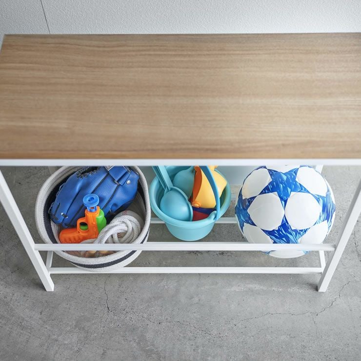 インテリアに溶け込む装飾のないシンプルさの山崎実業収納付き玄関ベンチ tower（タワー）