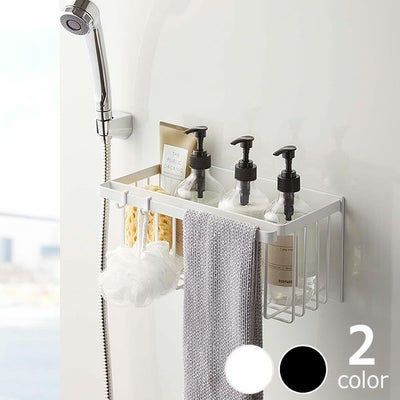 山崎実業マグネットバスルームバスケット tower（タワー）は浴室の側面に強力マグネットで取り付けることができる便利なマルチバスケット