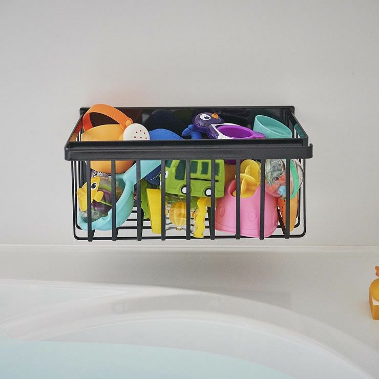 山崎実業マグネットバスルームバスケット tower（タワー）は水切れが良く乾きやすいデザインで通気性は抜群