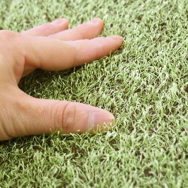 アウトドア気分を味わえる芝生風ラグ185cm丸 円 ラグ・カーペット