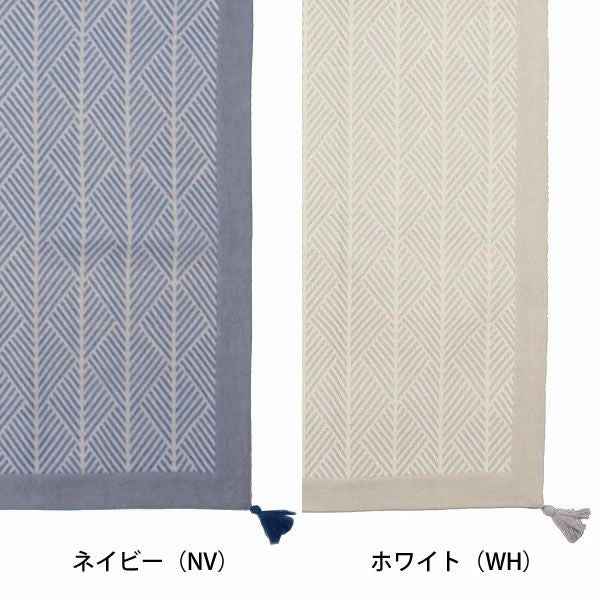 落ち着いた幾何学デザインのインド綿ラグ130×18 ラグ・カーペット