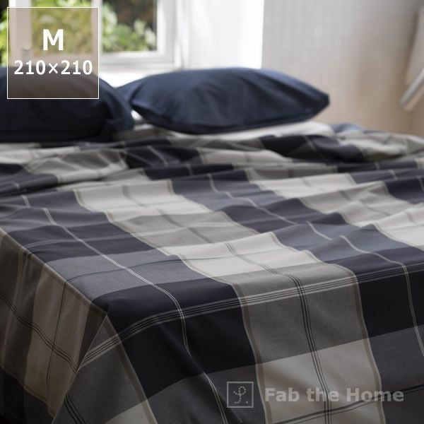 シックなブロックチェックのマルチカバーMサイズ（210×210cm）_詳細01